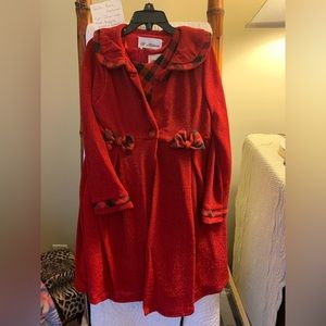 Girls - Rare Editions - 2PC - Dress and Coat.  Buffalo Check and Lurex
